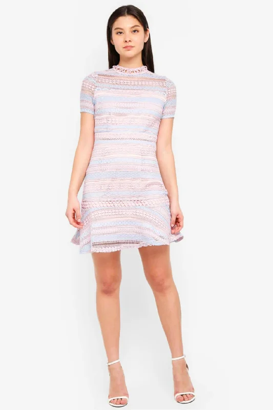 Mini dress with off-shoulder neckline-Clarinda Mini Dress