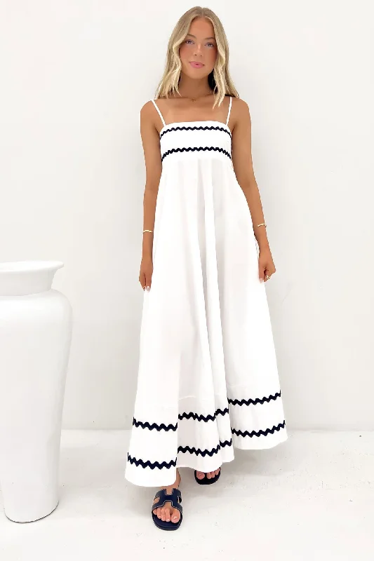 Maxi dress with minimalist design-Gemma Maxi Dress White Black