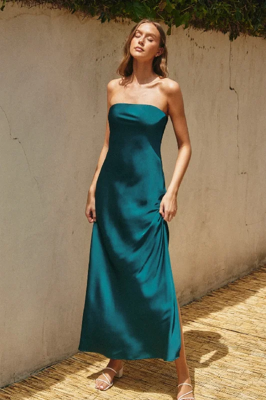 Maxi dress with ruched sides-Myla Strapless Maxi Dress