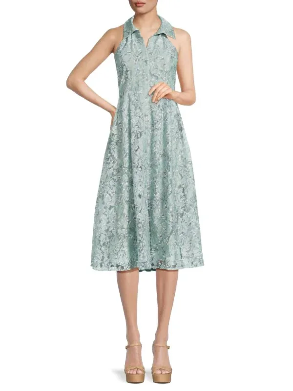 Midi dress with cool tones-Caudry Midi Dress In Teal