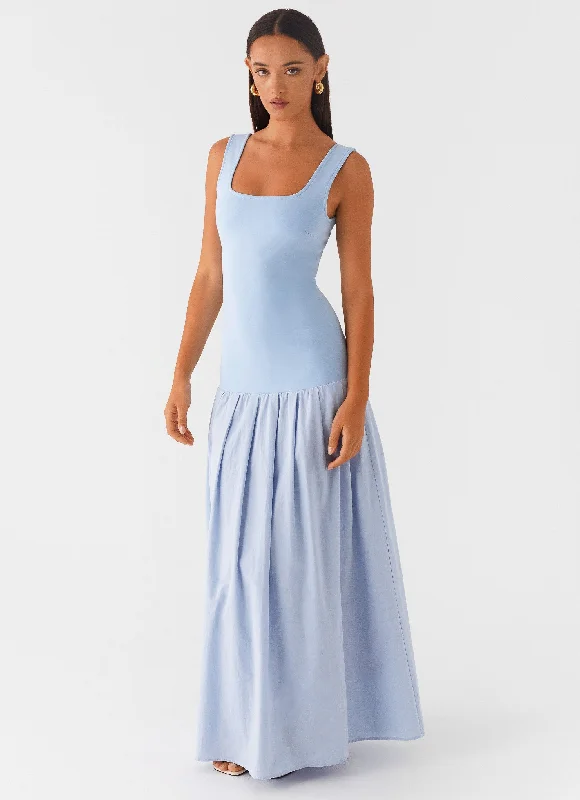 Maxi dress with puffball skirt-Jaxon Maxi Dress - Blue