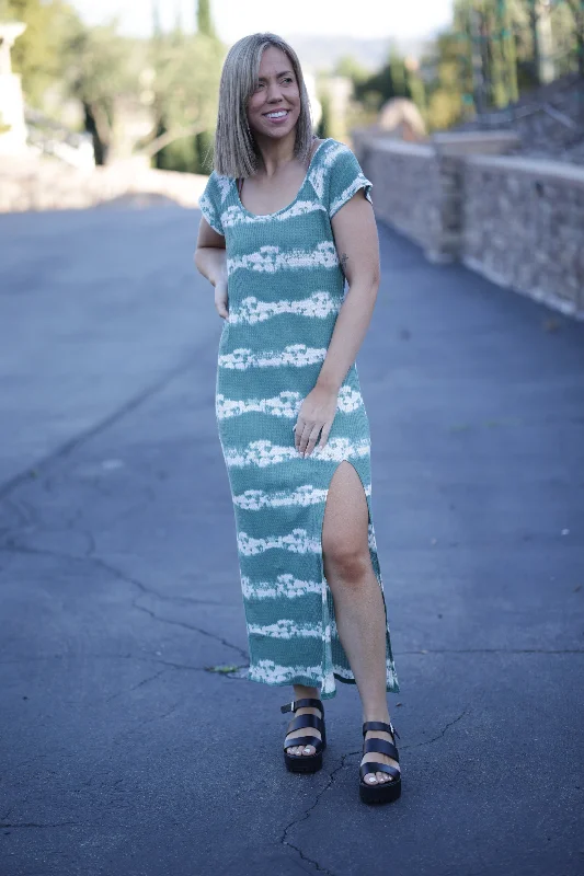 Maxi dress with nautical theme-Dreaming of Waves - Maxi