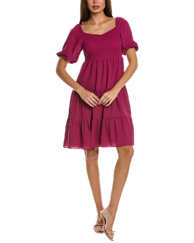 Midi dress for wedding guests-Nanette Nanette Lepore Tiered Midi Dress