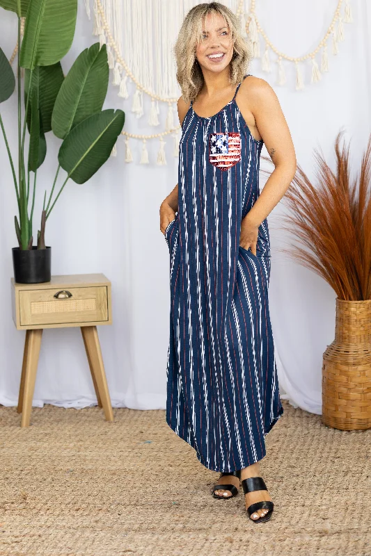 Maxi dress with funky flair-Oh Say Can You See - Maxi