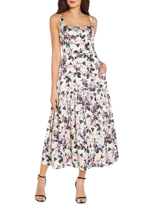 Maxi dress with youthful look-Womens Satin Long Maxi Dress