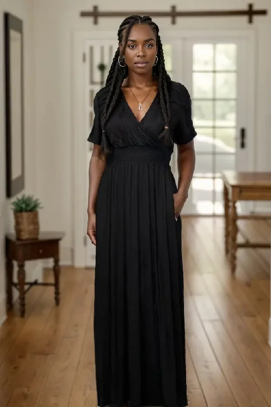 Maxi dress with velvet texture-Elegant, Day or Night - Maxi