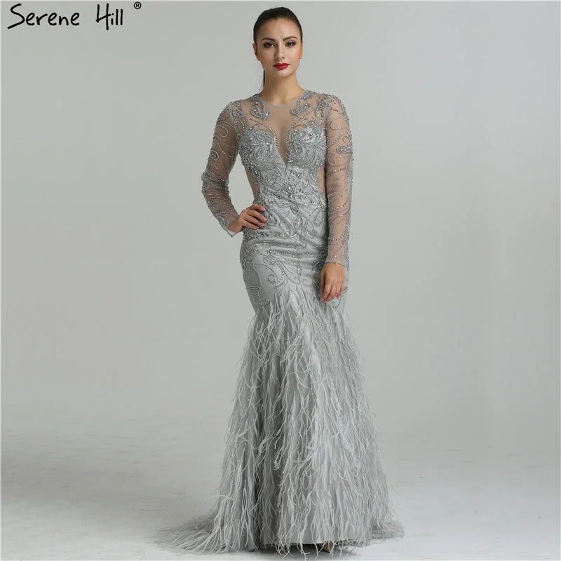 Evening dress with lace-up back-On Sale no return no refundSale Dubai Designer CUT-OUT Sexy Evening Dresses Mermaid Tulle LA6407