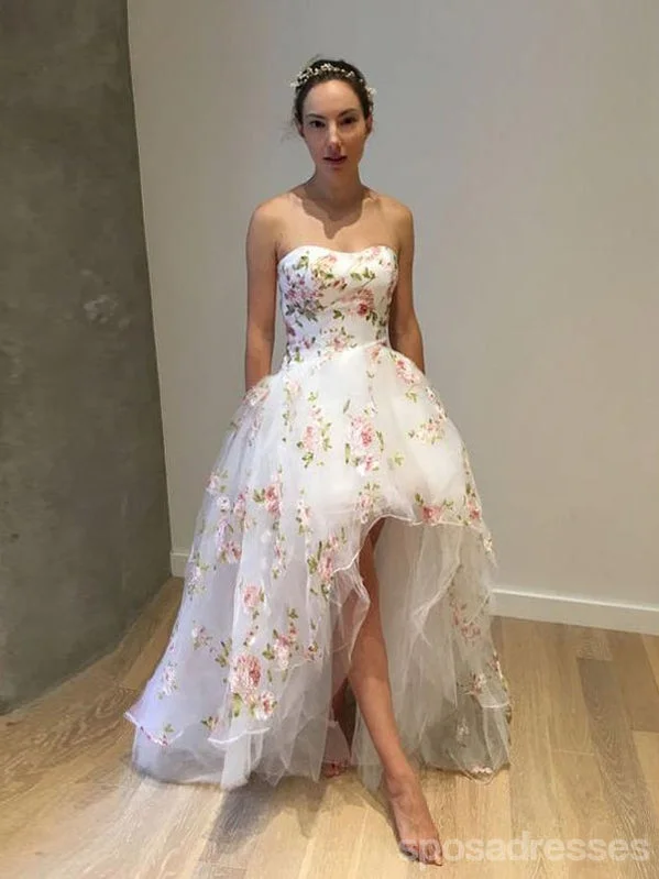 Evening dress with statement sleeves-Floral Sweetheart Short Homecoming Dresses,Cheap Short Prom Dresses,CM930