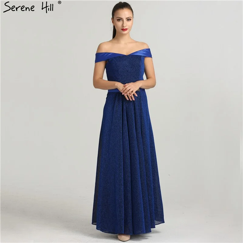 Evening dress with velvet-On Sale no return no refundSale Newest Off The Shoulder Formal Dress Fashion Sexy Glitter Beach Evening Gowns 2024 Real Photo LA6454