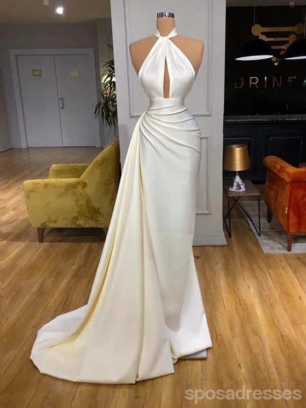 Evening dress for parties-Unique Sheath Halter Cheap Long Prom Dresses Online,13000