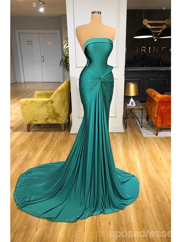 Evening dress with plunging neckline-Green Mermaid Sweetheart Cheap Long Prom Dresses,Evening Party Dresses,12901