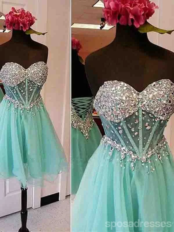 Evening dress with full skirt-Green Sweetheart Short Homecoming Dresses,Cheap Short Prom Dresses,CM917