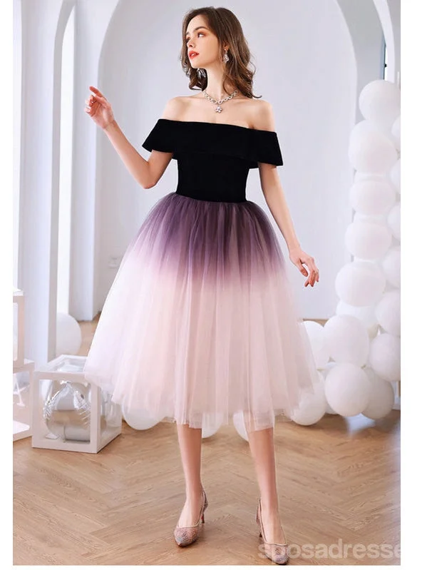 Evening dress with illusion sleeves-Off Shoulder Short Homecoming Dresses,Cheap Short Prom Dresses,CM914