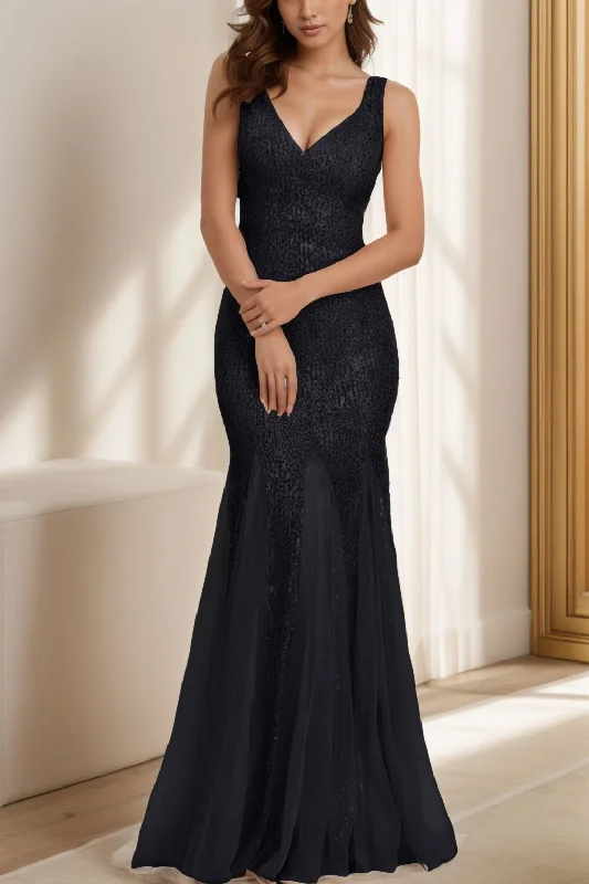 Evening dress for cocktail-Trumpet-Mermaid Floor Length Sequined Prom Dress CS0426